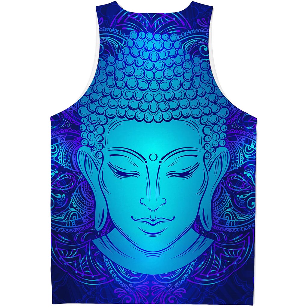 Blue Buddha Print Men's Tank Top