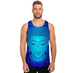 Blue Buddha Print Men's Tank Top