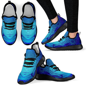 Blue Buddha Print Mesh Knit Shoes GearFrost