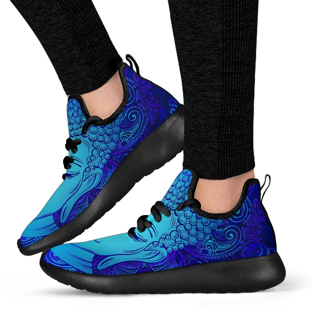 Blue Buddha Print Mesh Knit Shoes GearFrost