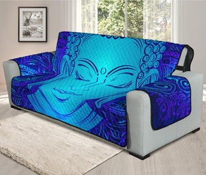 Blue Buddha Print Oversized Sofa Protector