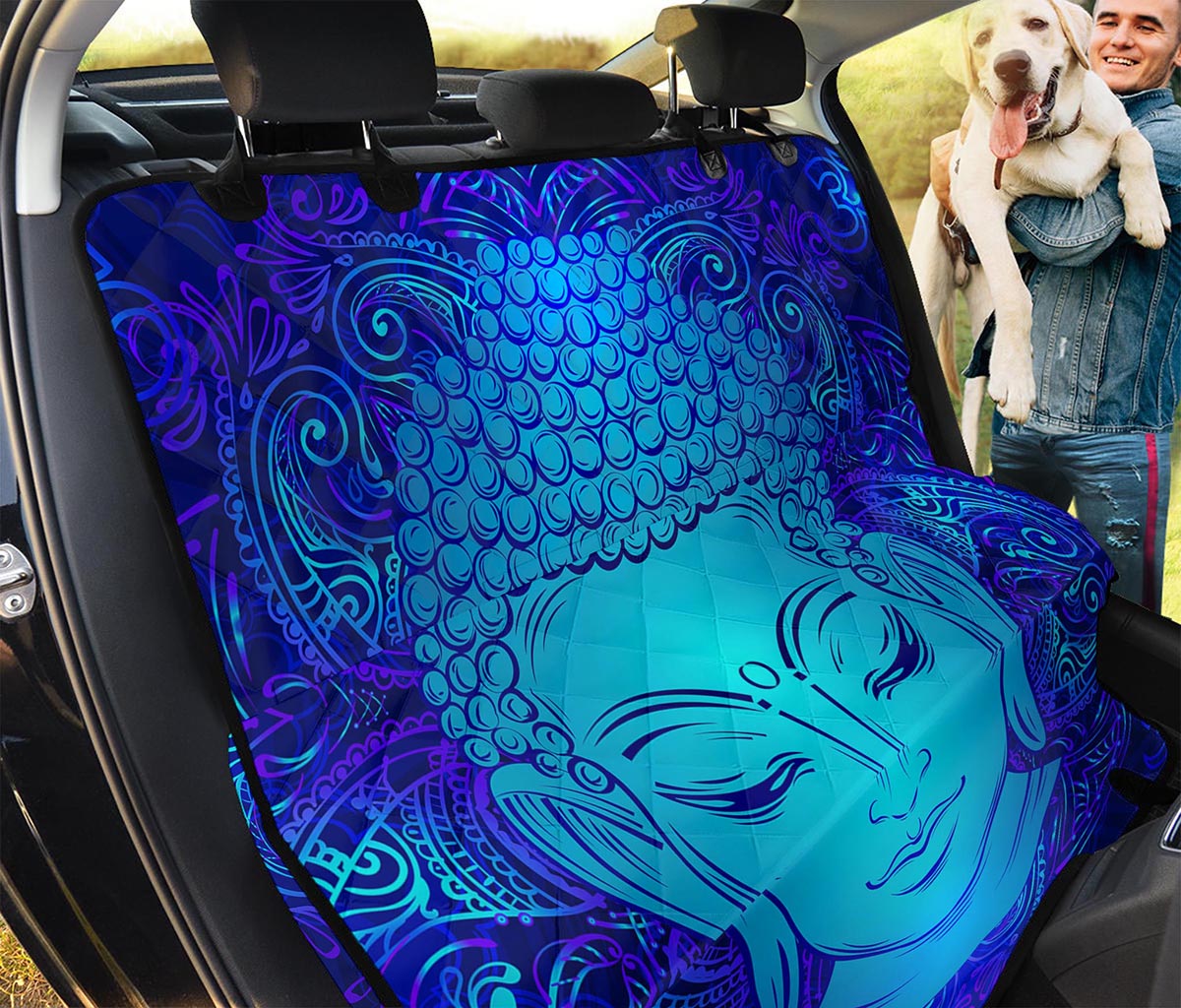 Blue Buddha Print Pet Car Back Seat Cover