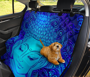 Blue Buddha Print Pet Car Back Seat Cover