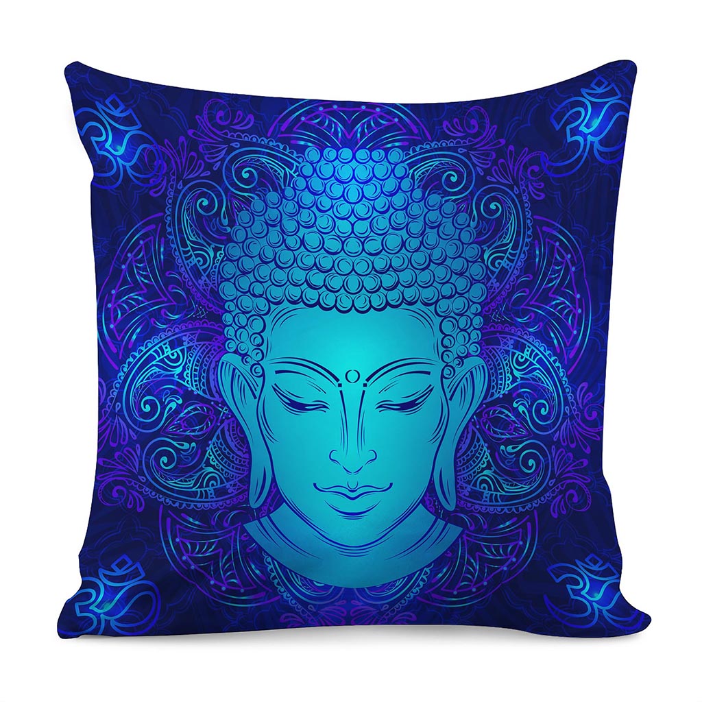 Blue Buddha Print Pillow Cover