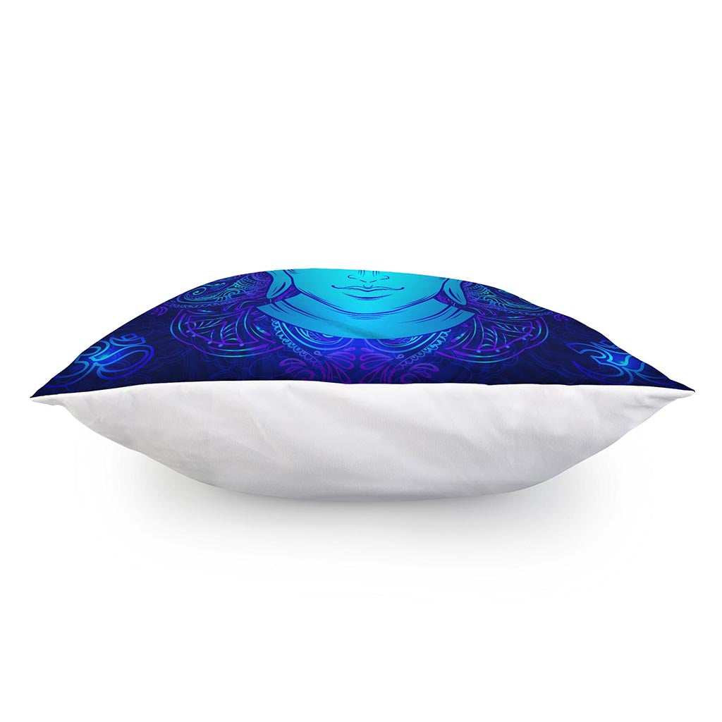 Blue Buddha Print Pillow Cover