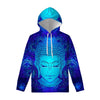 Blue Buddha Print Pullover Hoodie