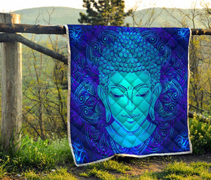 Blue Buddha Print Quilt