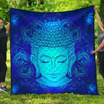 Blue Buddha Print Quilt