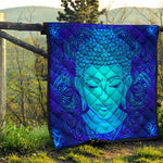 Blue Buddha Print Quilt