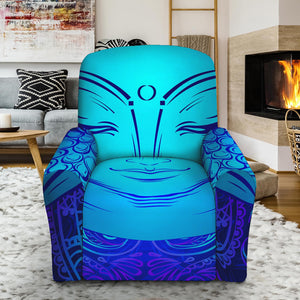 Blue Buddha Print Recliner Slipcover