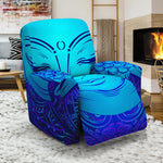 Blue Buddha Print Recliner Slipcover