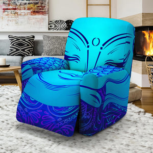 Blue Buddha Print Recliner Slipcover