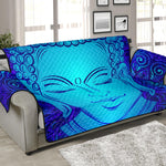 Blue Buddha Print Sofa Protector