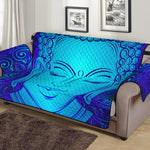 Blue Buddha Print Sofa Protector