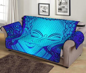 Blue Buddha Print Sofa Protector