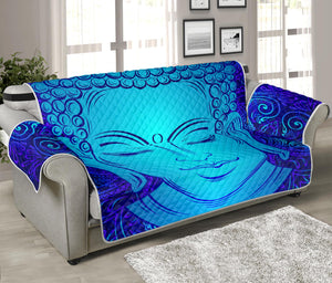 Blue Buddha Print Sofa Protector