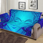 Blue Buddha Print Sofa Protector