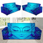 Blue Buddha Print Sofa Slipcover