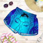 Blue Buddha Print Women's Shorts