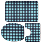 Blue Buffalo Check Pattern Print 3 Piece Bath Mat Set