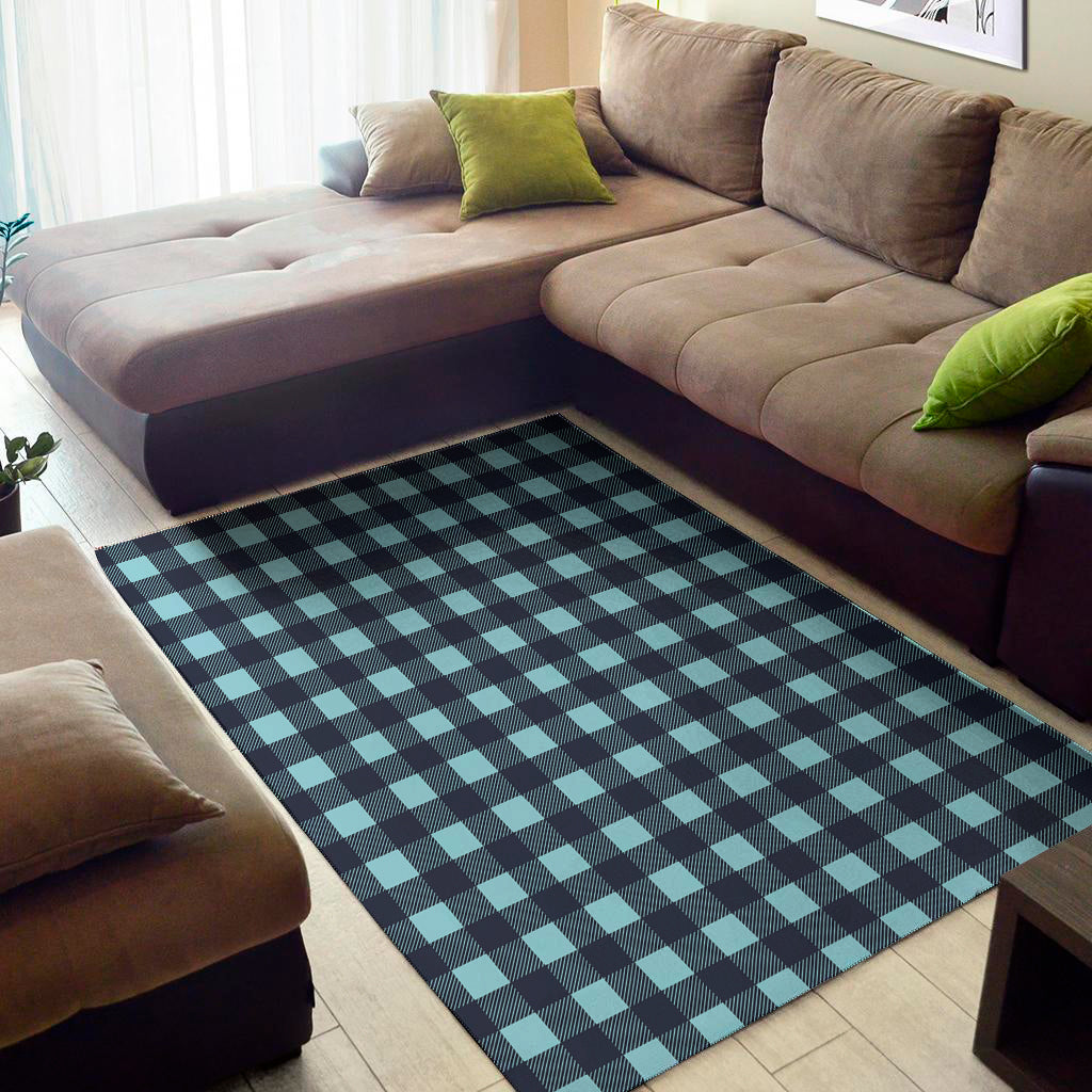 Blue Buffalo Check Pattern Print Area Rug