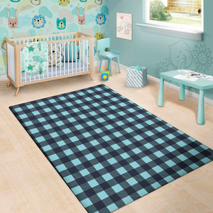 Blue Buffalo Check Pattern Print Area Rug