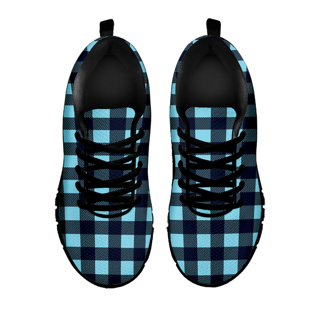 Blue Buffalo Check Pattern Print Black Sneakers