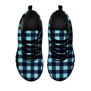 Blue Buffalo Check Pattern Print Black Sneakers