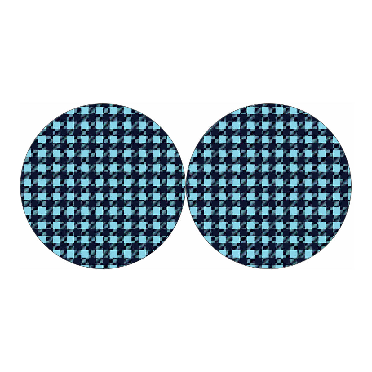 Blue Buffalo Check Pattern Print Car Coasters