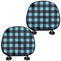 Blue Buffalo Check Pattern Print Car Headrest Covers
