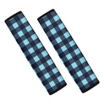 Blue Buffalo Check Pattern Print Car Seat Belt Covers