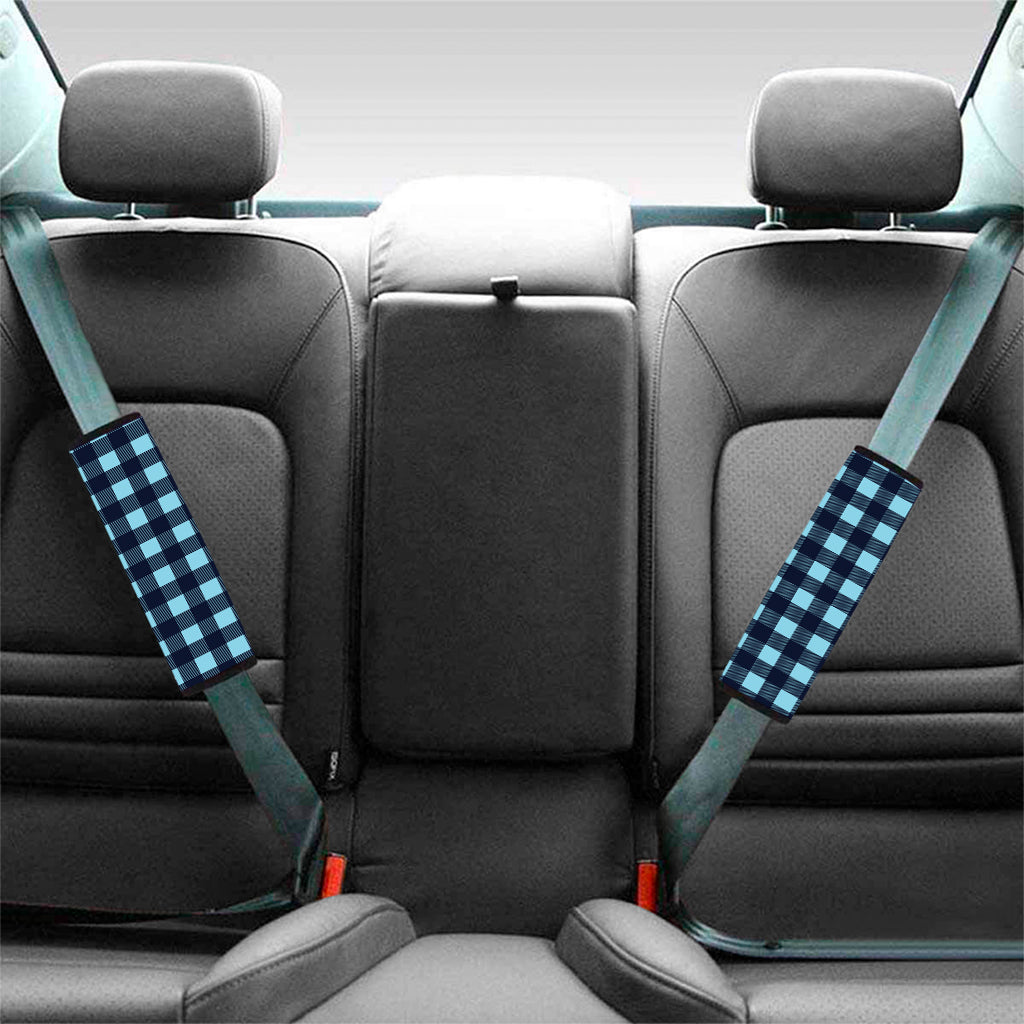 Blue Buffalo Check Pattern Print Car Seat Belt Covers