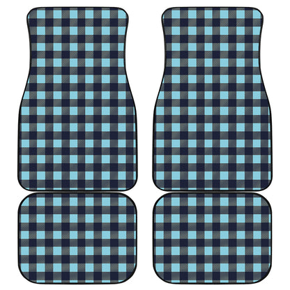 Blue Buffalo Check Pattern Print Front and Back Car Floor Mats