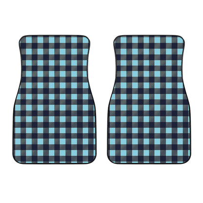 Blue Buffalo Check Pattern Print Front Car Floor Mats