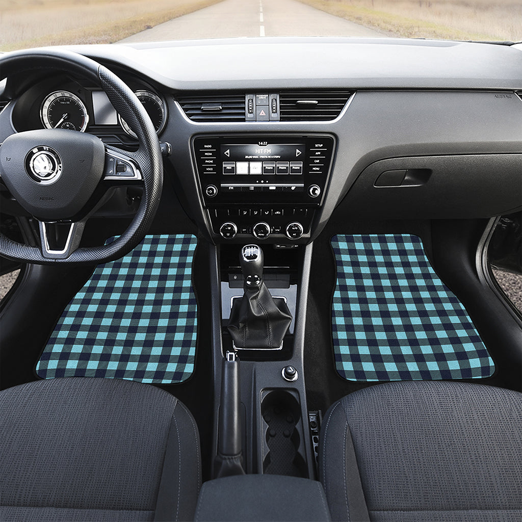 Blue Buffalo Check Pattern Print Front Car Floor Mats