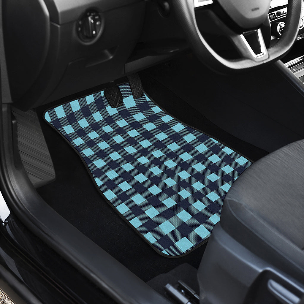 Blue Buffalo Check Pattern Print Front Car Floor Mats