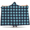 Blue Buffalo Check Pattern Print Hooded Blanket