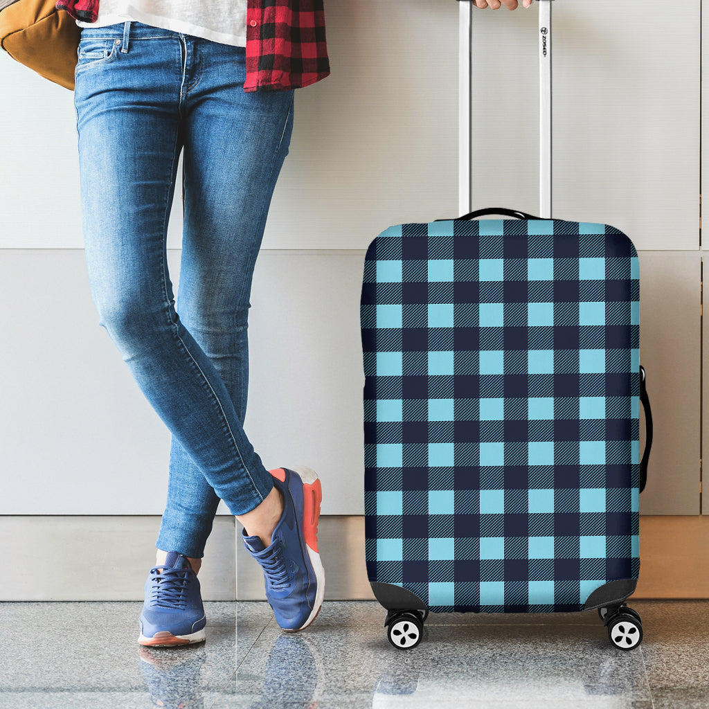 Blue Buffalo Check Pattern Print Luggage Cover