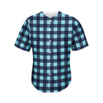 Blue Buffalo Check Pattern Print Men's Baseball Jersey