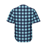 Blue Buffalo Check Pattern Print Men's Baseball Jersey