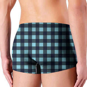 Blue Buffalo Check Pattern Print Men's Boxer Briefs