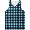 Blue Buffalo Check Pattern Print Men's Tank Top