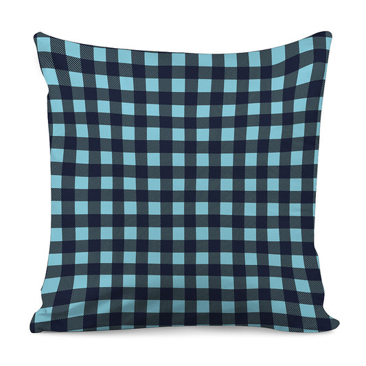 Blue Buffalo Check Pattern Print Pillow Cover