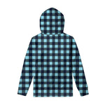 Blue Buffalo Check Pattern Print Pullover Hoodie