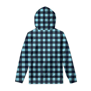 Blue Buffalo Check Pattern Print Pullover Hoodie