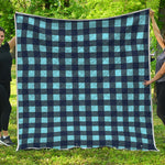 Blue Buffalo Check Pattern Print Quilt