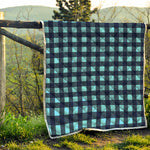 Blue Buffalo Check Pattern Print Quilt