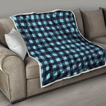 Blue Buffalo Check Pattern Print Quilt
