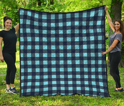 Blue Buffalo Check Pattern Print Quilt