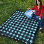 Blue Buffalo Check Pattern Print Quilt